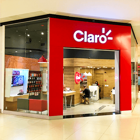 Imagem de interna da loja claro