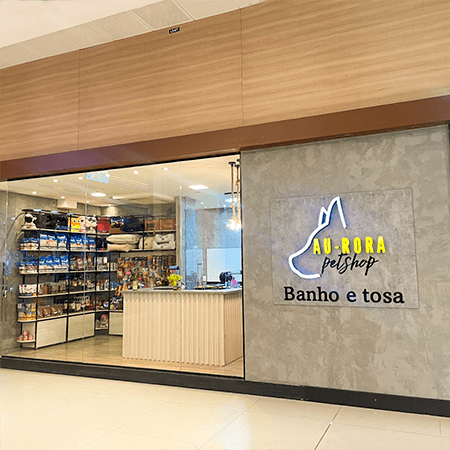 Imagem de interna da loja aurora pet shop