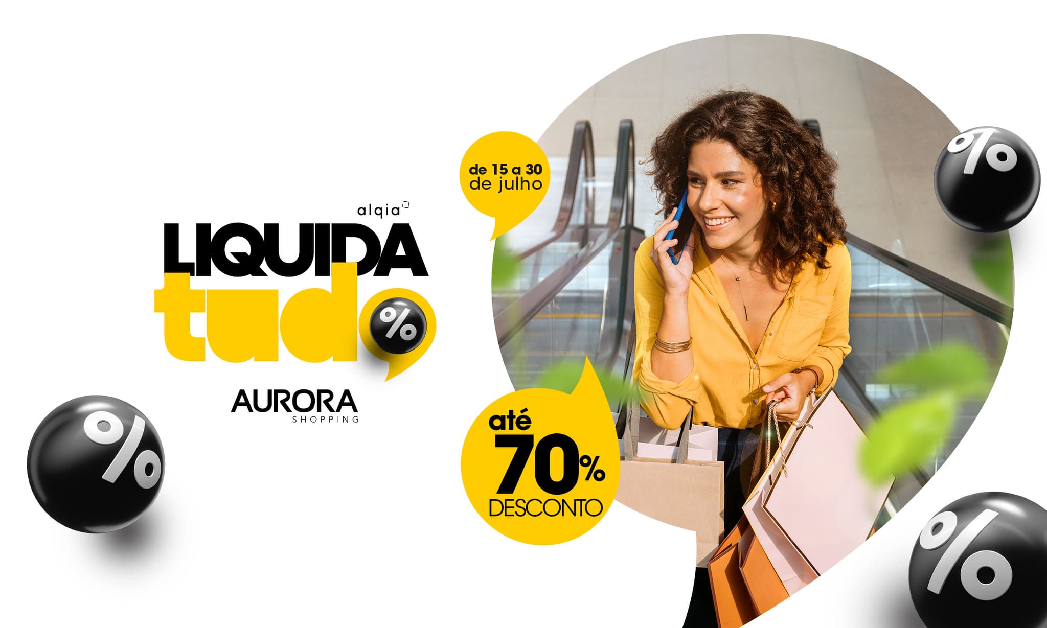 Banner do evento Aurora Shopping realiza “Liquida Tudo” com descontos especiais até o fim do mês