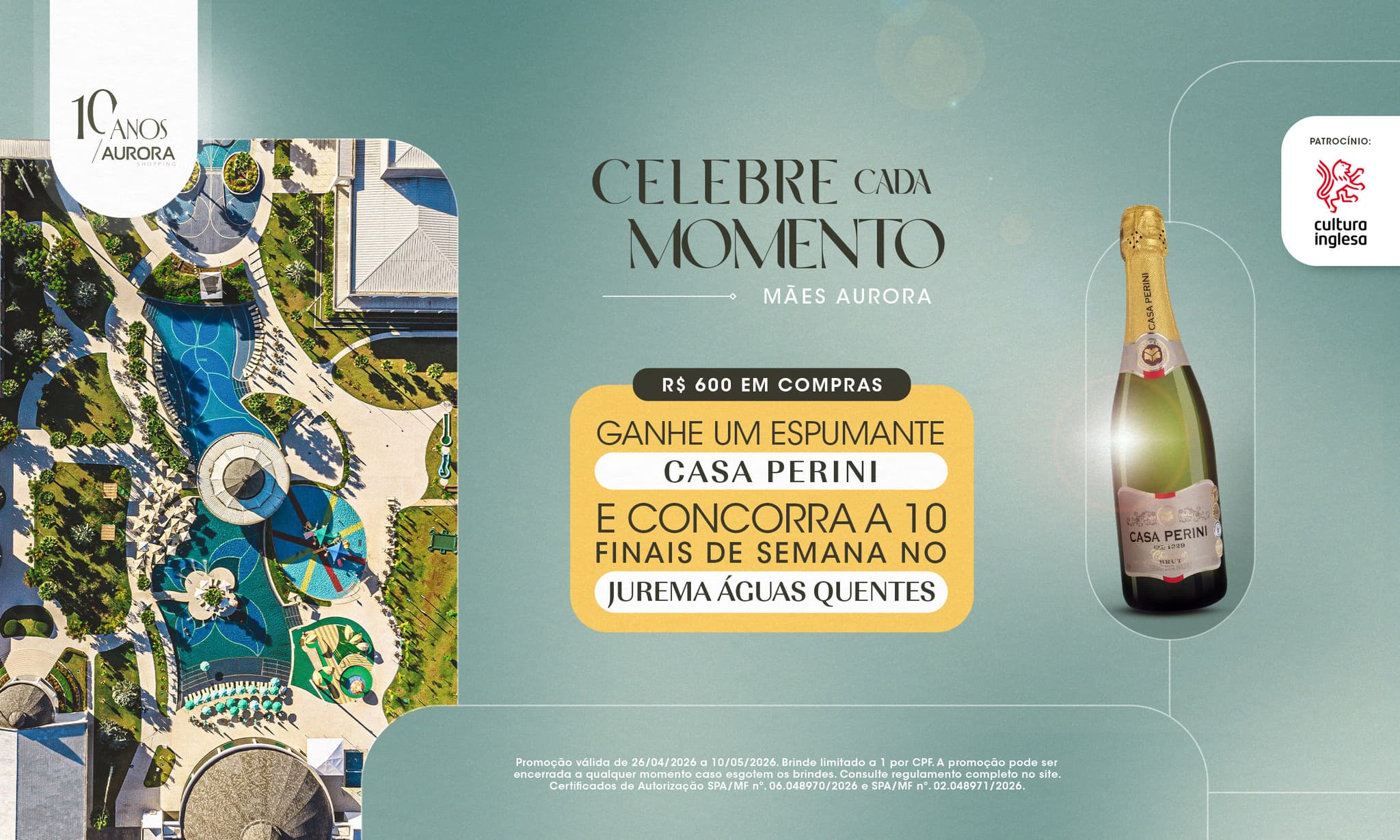 Banner do evento Aurora Shopping celebra o Dia das Mães com presente especial e sorteio de viagens