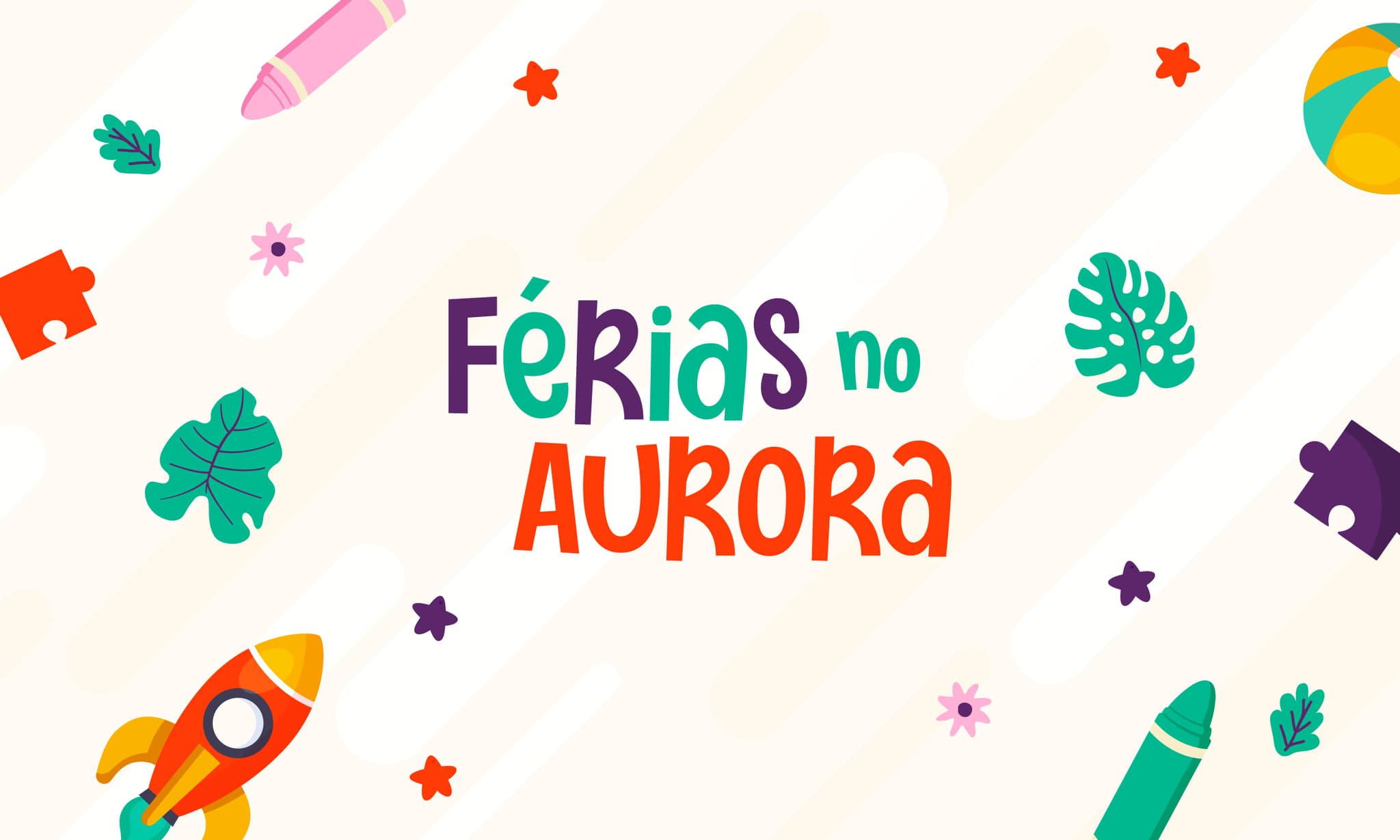 Banner do evento Férias no Aurora Shopping têm parques, cinema e kart